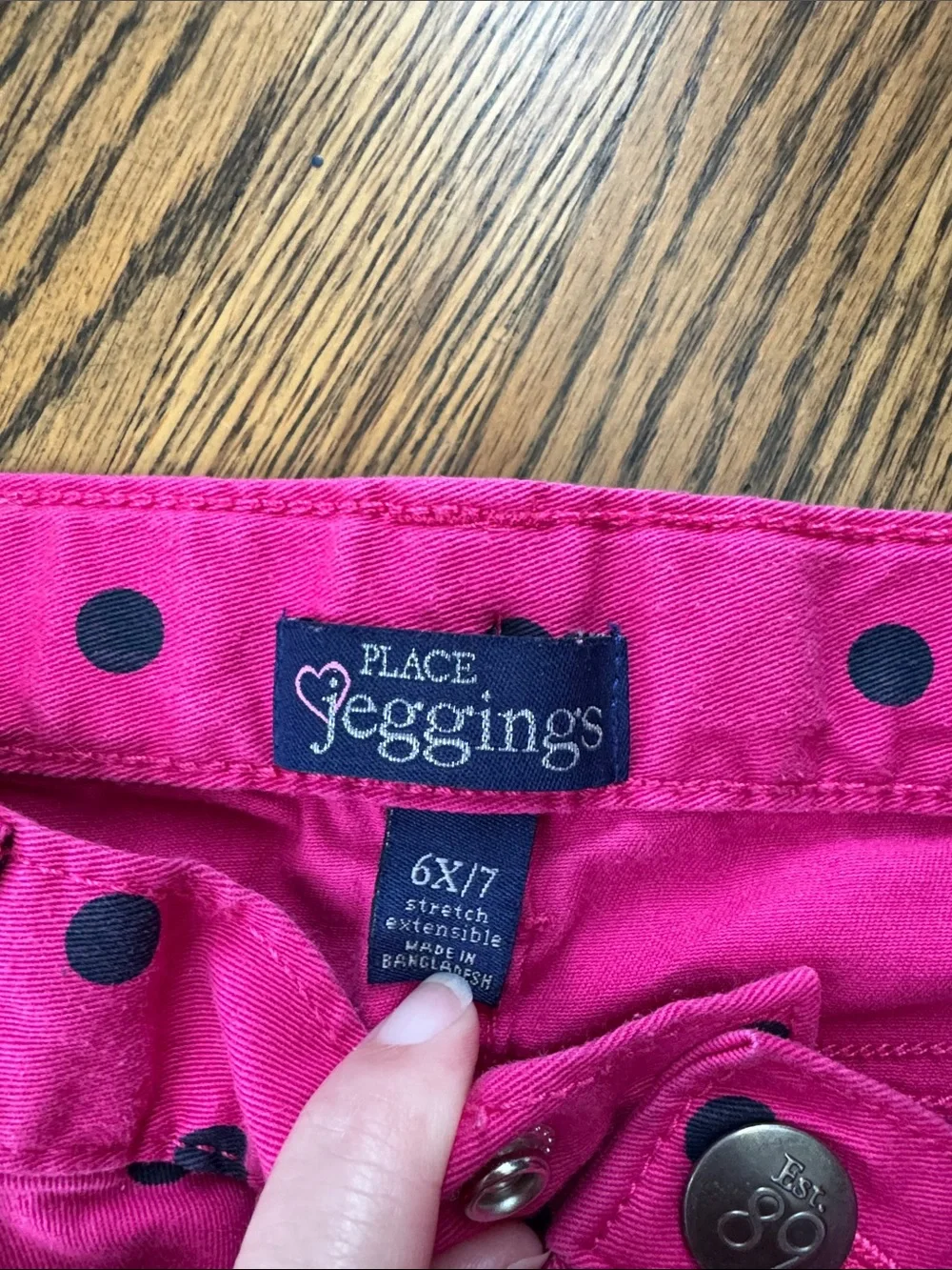 🌸 5/$25 Sale 🌸 The Children's Place Hot Pink Jeggings with Black Polka Dots